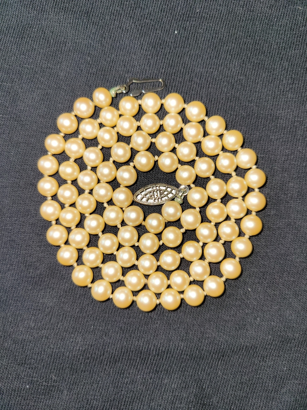 Gold Pearl Multi-Strand Necklace by